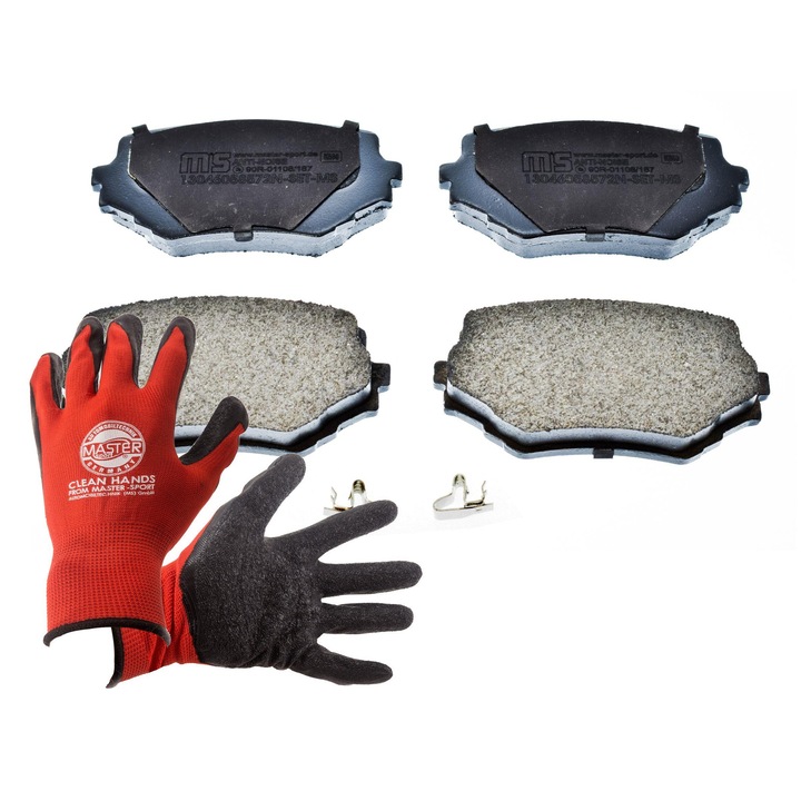 Fékbetét készlet és kesztyű, Master-Sport, 110x55, Piros, XL