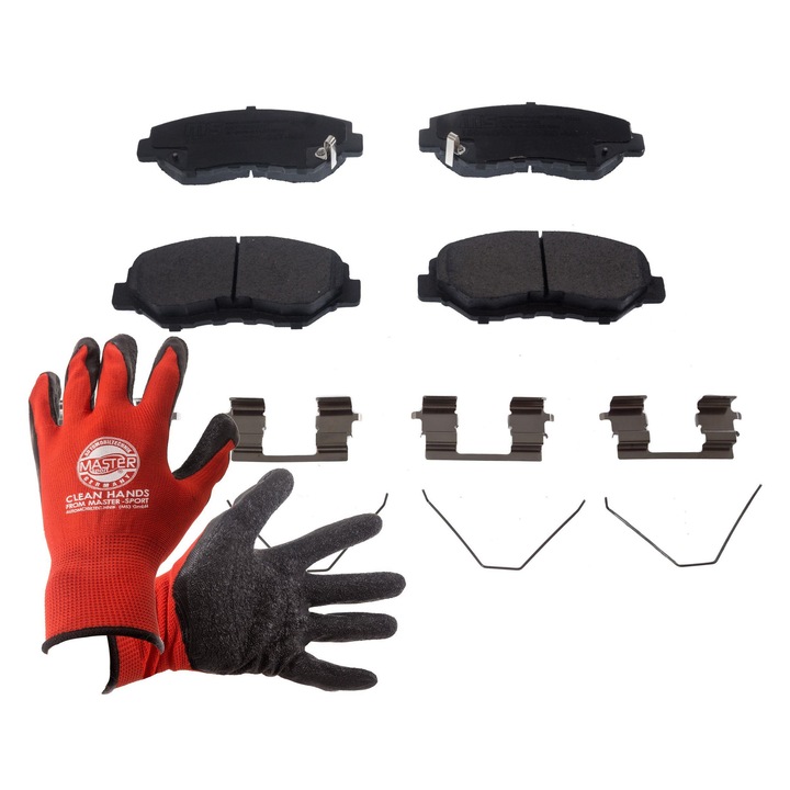 Fékbetét készlet és kesztyű, Master-Sport, 13046058602N, Kiegészítők, Piros, XL