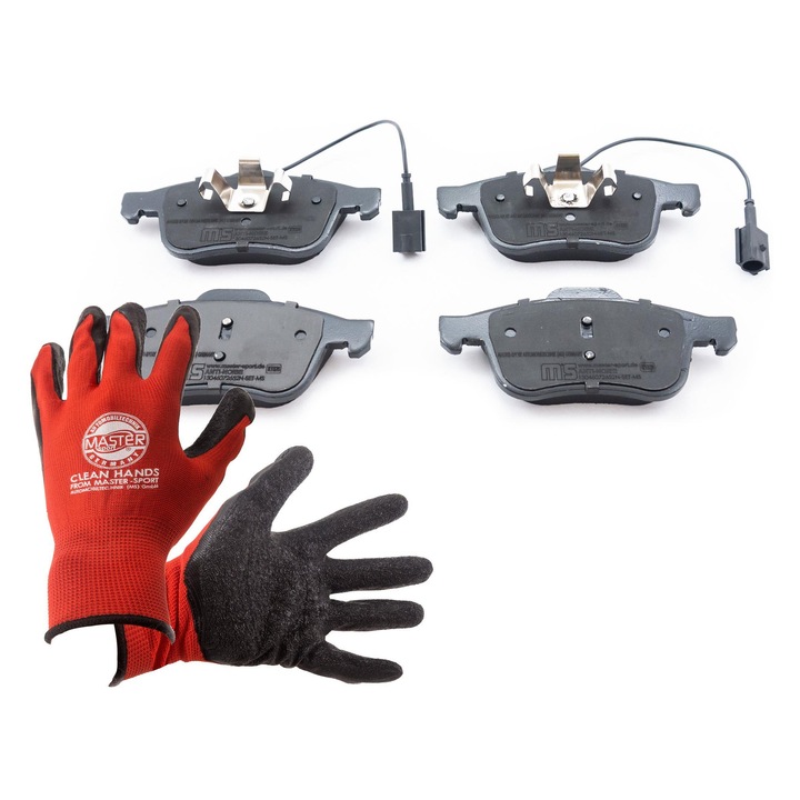 Fékbetét és kesztyű szett, Master-Sport, 13046072652N, 155x69mm, Piros, XL