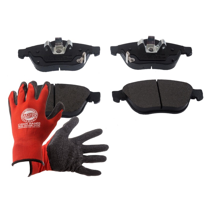 Fékbetét és kesztyű szett, Master-Sport, 155x71,1mm, Piros