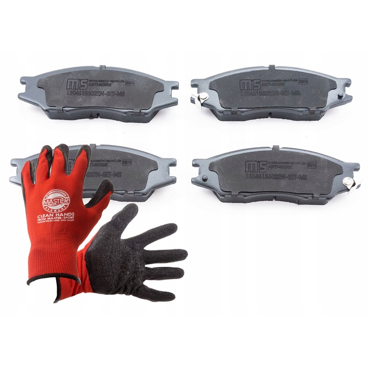 Fékbetét készlet, Master-Sport, 135x15,3x48,4mm, kesztyű, piros, XL méret