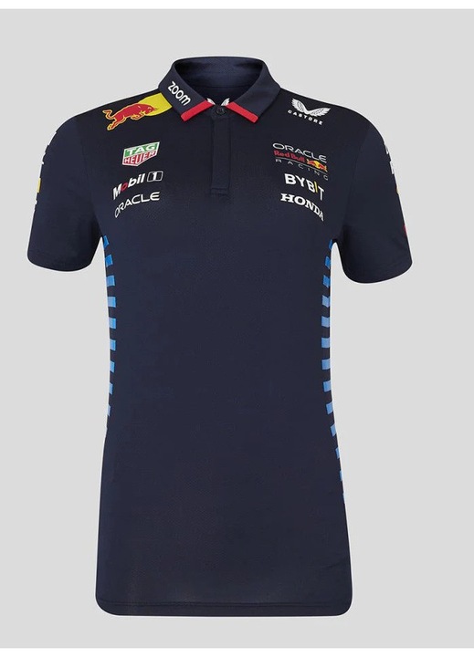Red Bull galléros póló, Castore, csapat, női, kék, 2024 S