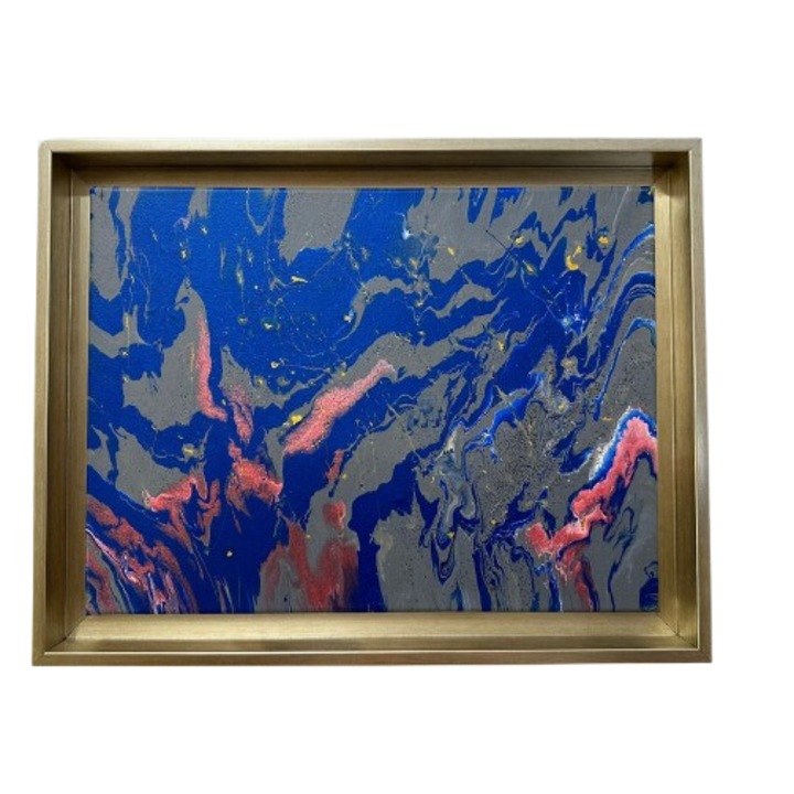 Tablou canvas "Univers", 36 x 46 cm, pictat manual pe panza, sasiu din lemn