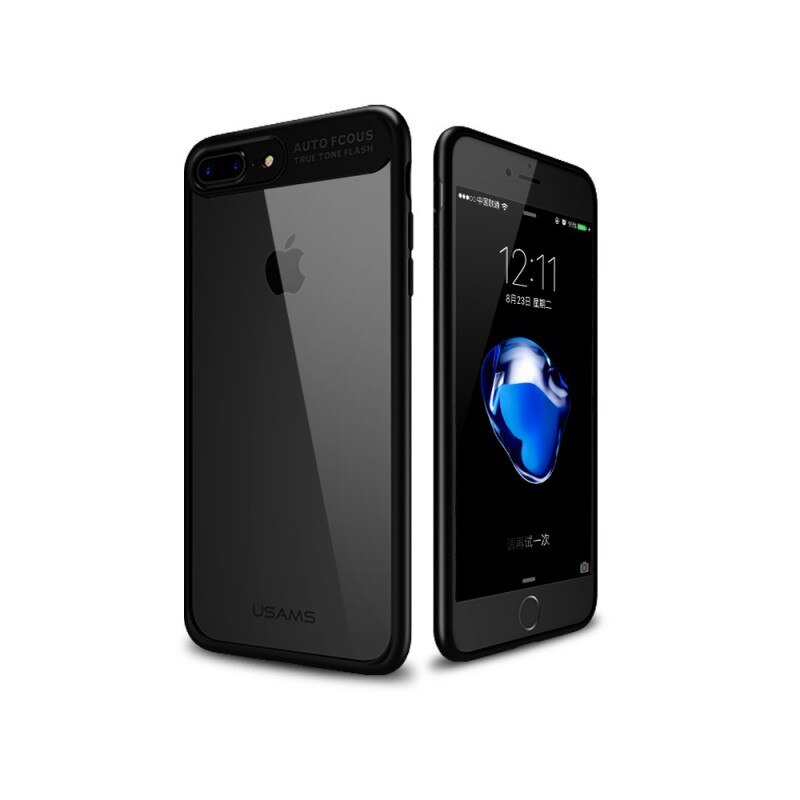 Husa Spate Usams Mant iPhone 7 Plus / 8 Plus Negru Transparent