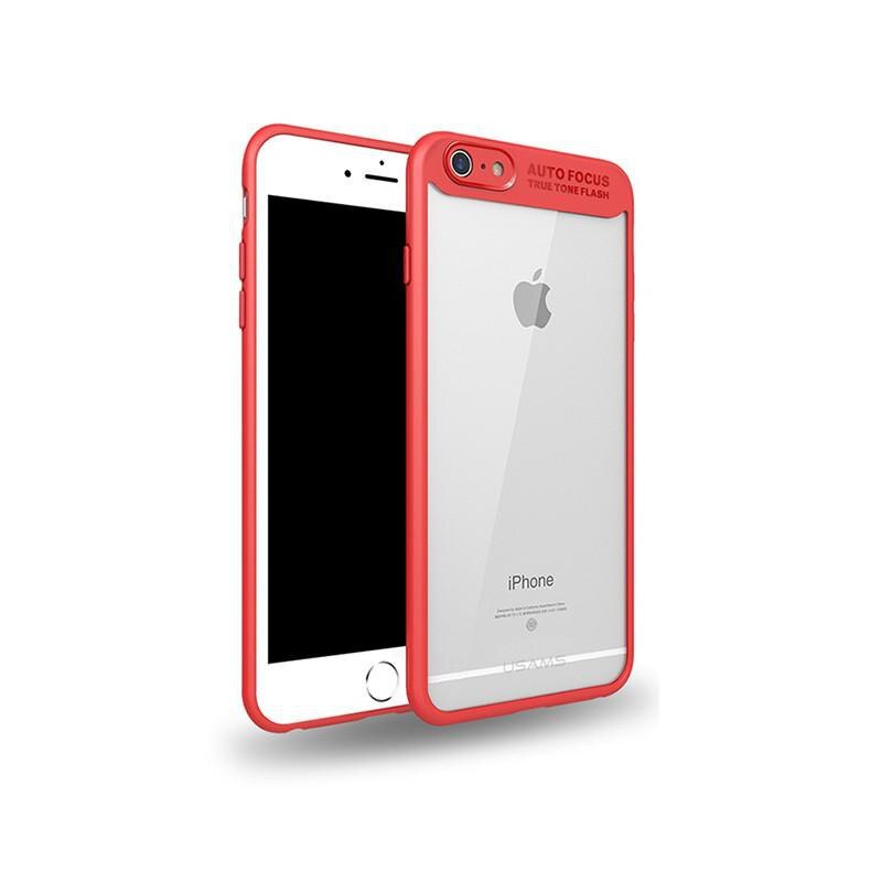 Husa Spate Usams Mant iPhone 7+ Plus Rosu Transparent