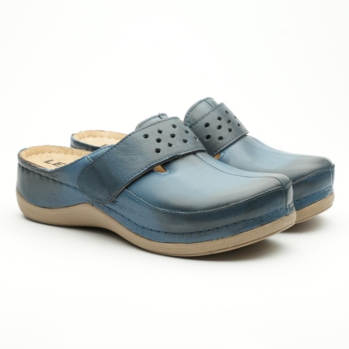 Saboti medicali, de dama, din piele, bleumarin, Leon 902, Bleumarin, 39