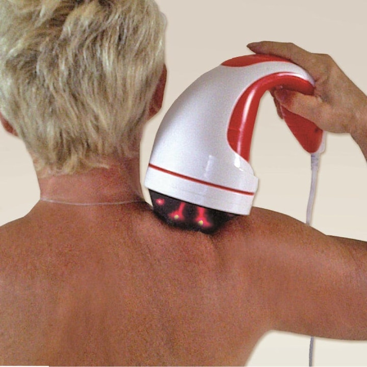 Aparat de Masaj HOZRO, Relax & Tone Rosu – Dispozitiv Multifunctional pentru Relaxare, Modelare Corporala si Imbunatatirea Circulatiei, cu Accesorii Interschimbabile, Usor si Ergonomic pentru Utilizare Zilnica Acasa