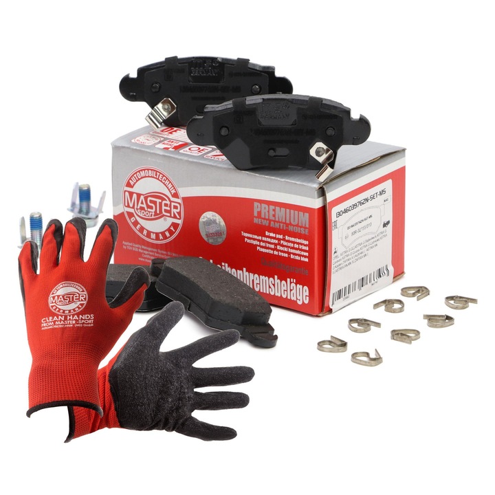 FÉKBETÉT KÉSZLET MASTER-SPORT, kopásjelzővel, 105x42,7mm, 16,5mm, többszínű