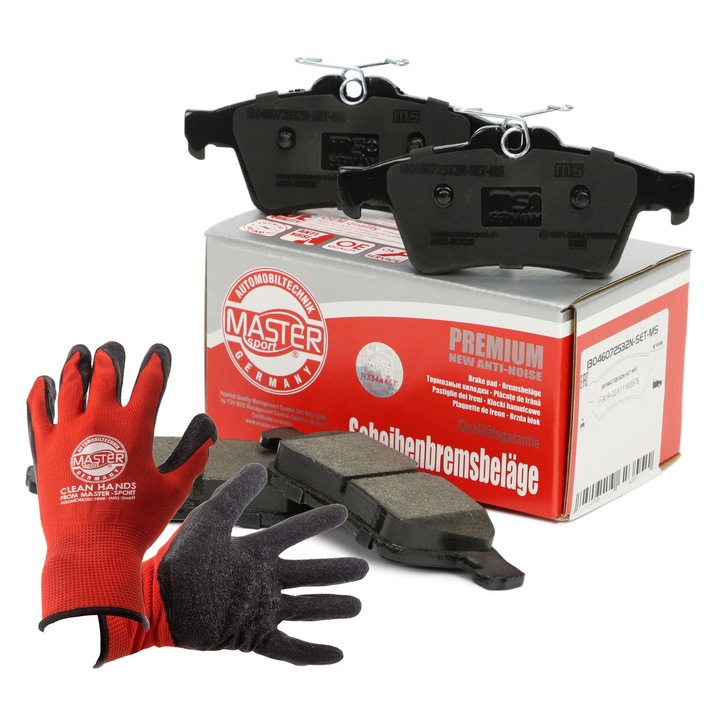 FÉKBETÉTEK KÉSZLET Master-Sport 13046072532N, 123x52,1mm, lengéscsillapító párnákkal, többszínű, XL