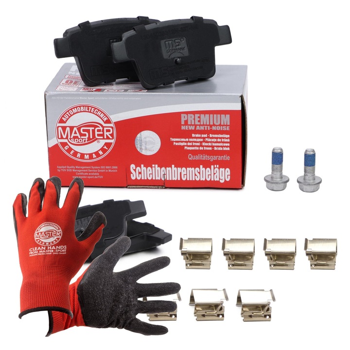FÉKBETÉTEK KÉSZLET Master-Sport, Ford Mondeo III-hoz, 102x50,6mm, 2 darab, piros munkakesztyűvel, XL-es méret