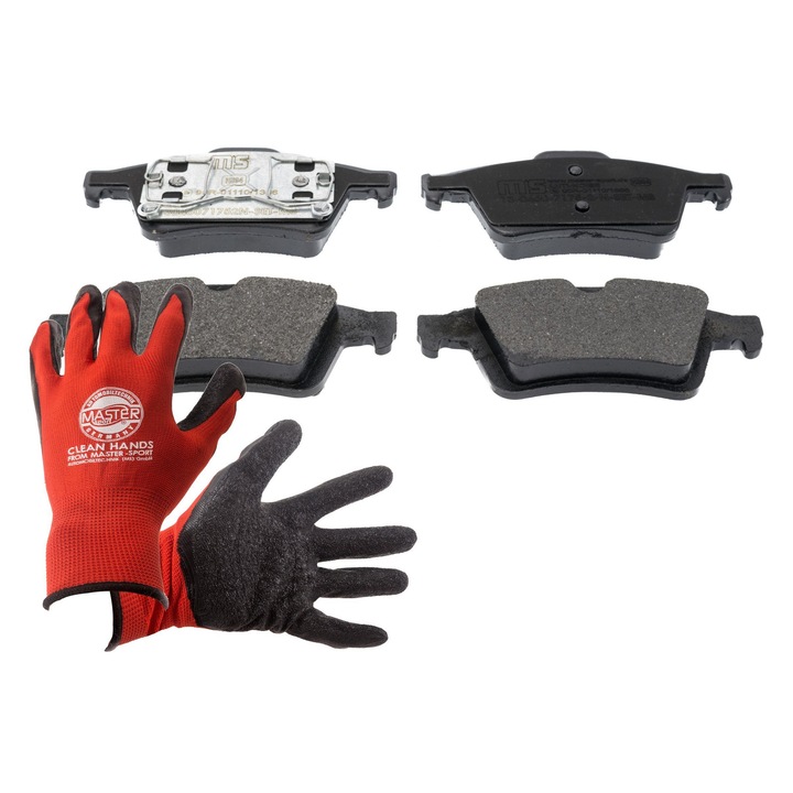 FÉKBETÉTEK Master-Sport 13046071752N, 123x52.1mm, csillapító párnákkal, piros, XL