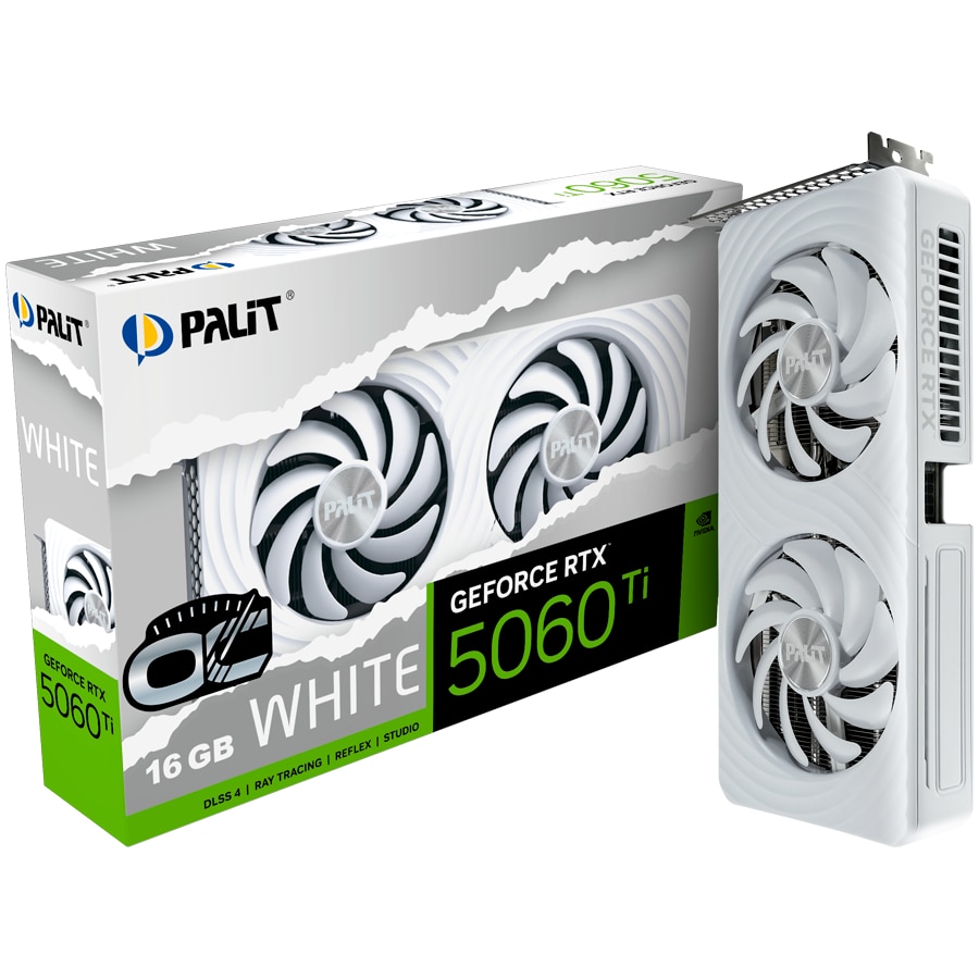 【保証書付き】PALIT GEFORCE RTX 5060 Ti 16GB Placă video Palit GeForce RTX 5060 Ti WHITE OC 16GB GDDR7