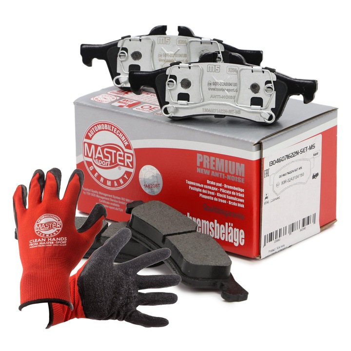 FÉKBETÉT KÉSZLET Master-Sport 13046071622N, 123x43,9mm, piros, XL