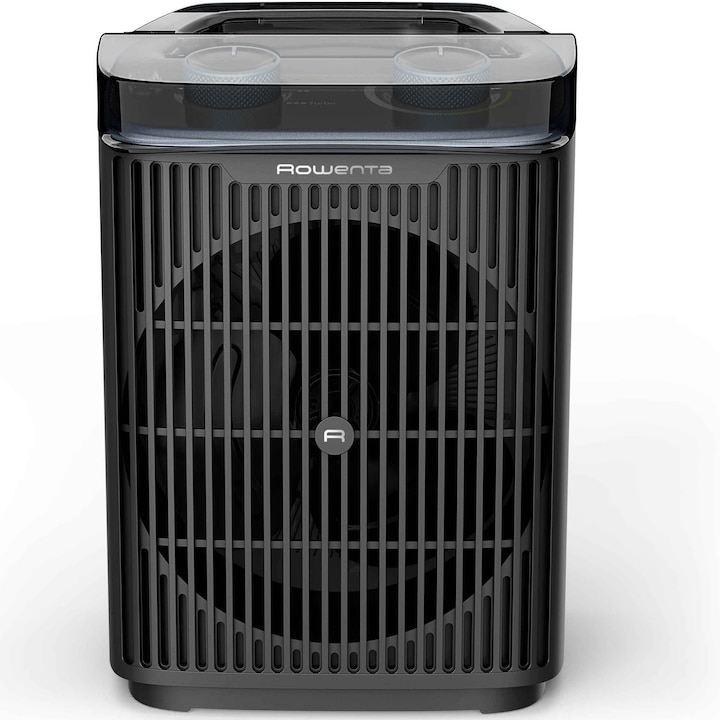 Aeroterma Rowenta Intense Comfort Aqua SO6550F0, 2400 W, 3 trepte de putere, oprire automata, functie Eco, protectie si certificare IP21, 29 dB(A), functie pornire intarziata, maner transport, negru