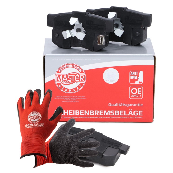 FÉKBETÉTEK hátsó Master-Sport, készlet, csillapítótartóval, 89x47,5mm, 13046057412N-SET-MS