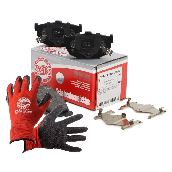 FÉKBETÉTEK Master-Sport, hátsó, akusztikus kopásjelzővel, 85x46.7mm, többszínű