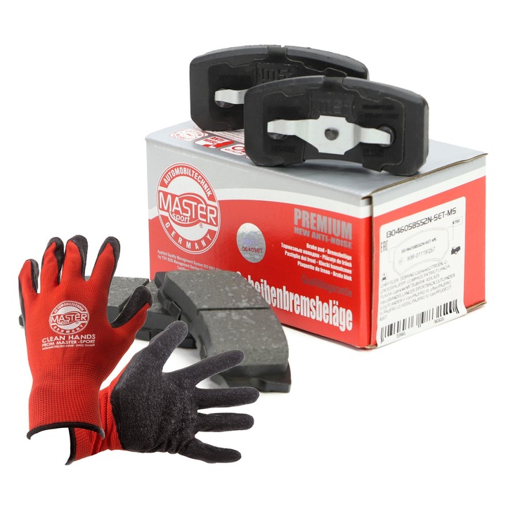 FÉKBETÉT KÉSZLET Master-Sport 13046058552N, 16,1mm, 111x44,8mm, 2 darab, piros, XL