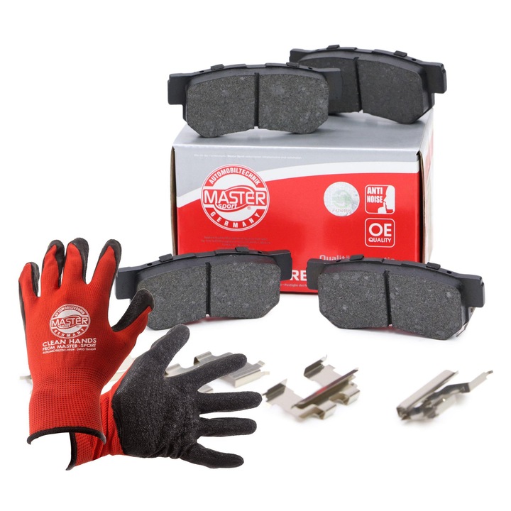 FÉKBETÉT KÉSZLET Master-Sport 13046058332N, akusztikus kopásjelzővel, 99x40,9mm, piros, XL