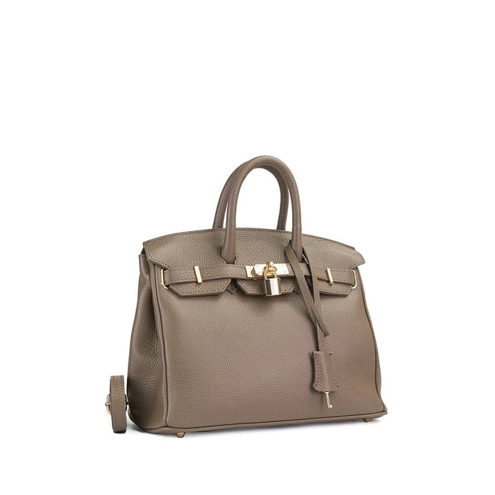 Poseta Piele Baby Edith - Taupe, Geanta Casual din Piele Naturala, Geanta, Genti