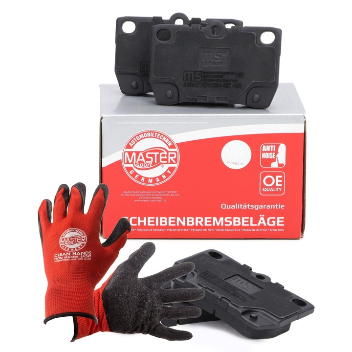 FÉKBETÉTEK KÉSZLET Master-Sport, hátsó, 15,5mm, 88x58,1mm, piros, XL