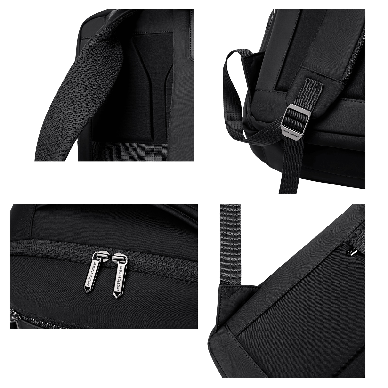 Rucsac business laptop 18L cu 14 compartimente, elegant si impermeabil Arctic Hunter B00808black