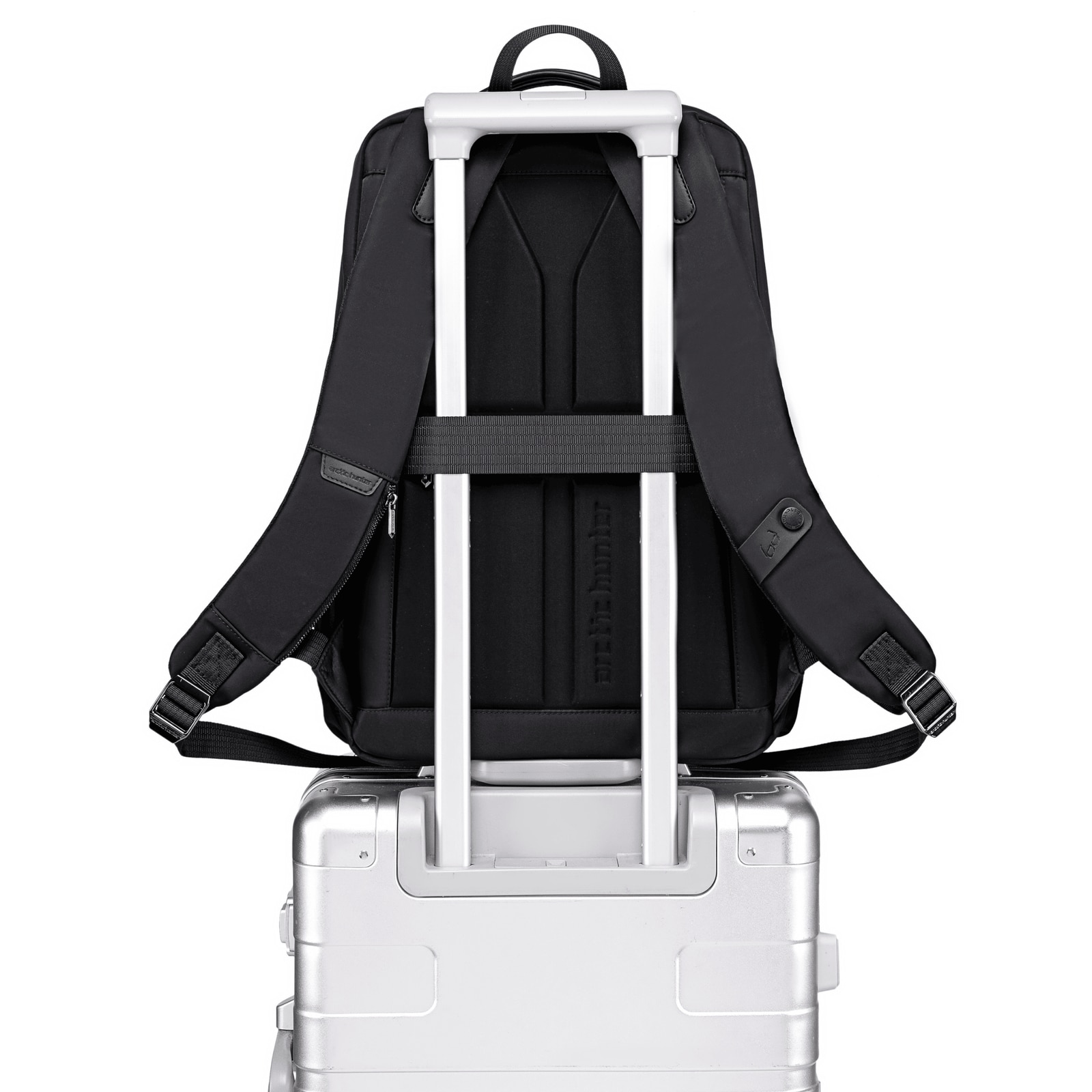 Rucsac business laptop 18L cu 14 compartimente, elegant si impermeabil Arctic Hunter B00808black