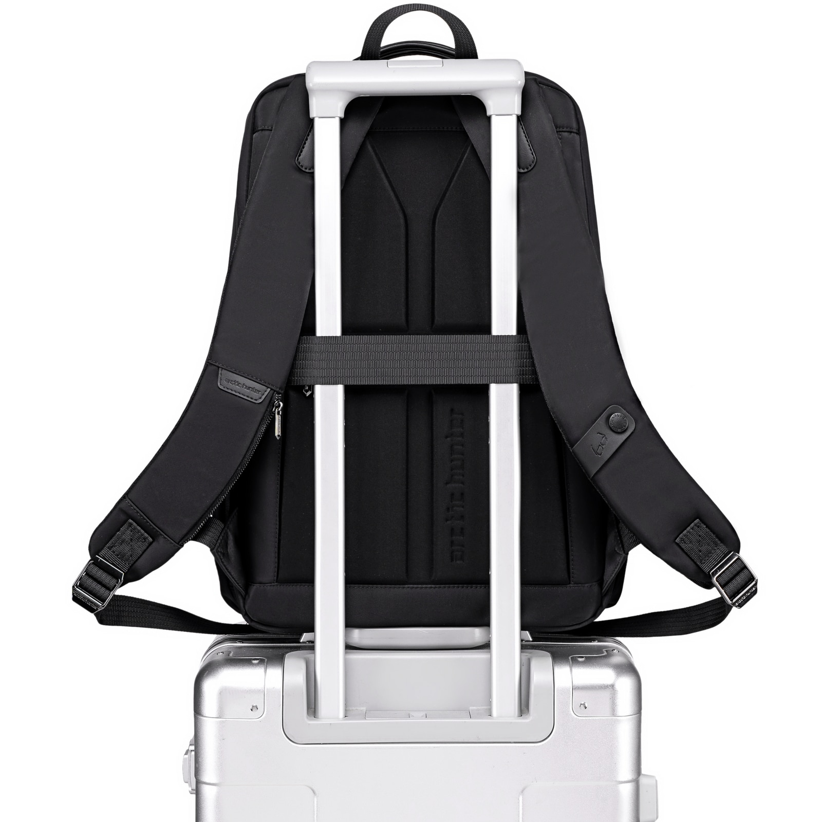 Rucsac business laptop 18L cu 14 compartimente, elegant si impermeabil Arctic Hunter B00808black