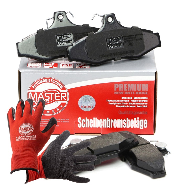 FÉKBETÉT KÉSZLET Master-Sport, 114x55mm, 14,5mm vastagság, piros, XL