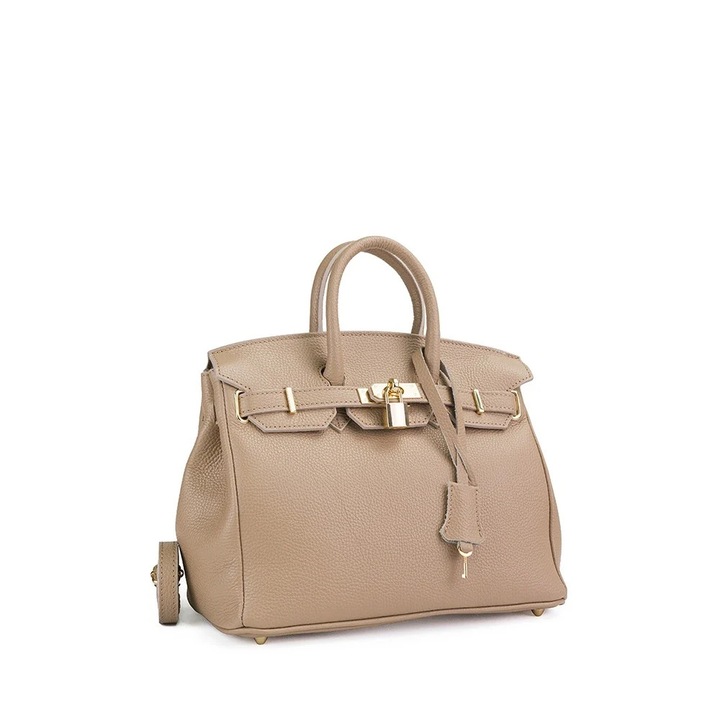 Poseta Piele Baby Edith - Crem, Geanta Casual din Piele Naturala, Geanta, Genti