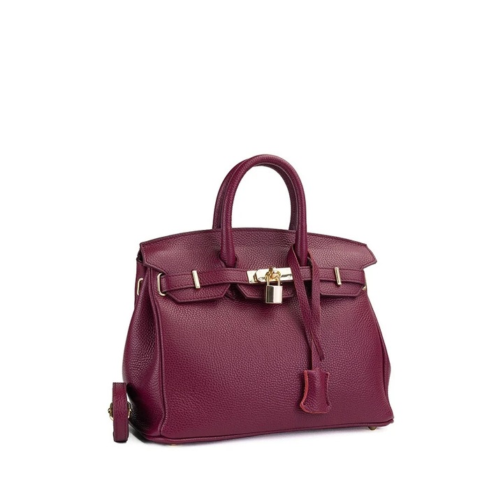 Poseta Piele Baby Edith - Bordo, Geanta Casual din Piele Naturala, Geanta, Genti