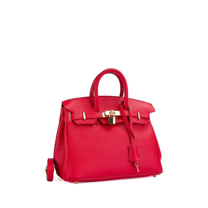 Poseta Piele Baby Edith - Rosu, Geanta Casual din Piele Naturala, Geanta, Genti