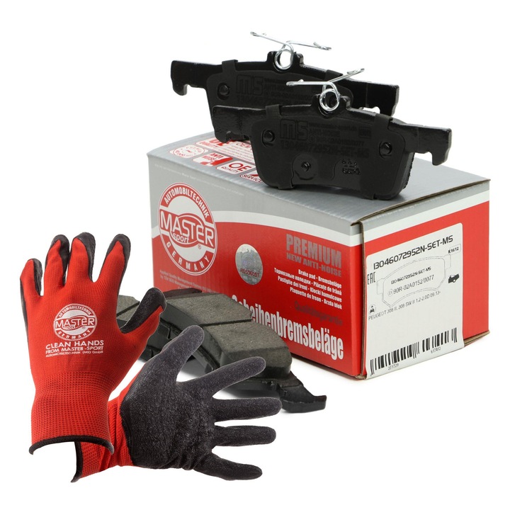 FÉKBETÉTEK hátsó Master-Sport, készlet, 123x41,2x46,2mm, 1,7kg, Peugeot 308-hoz