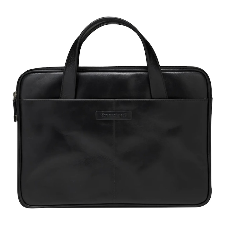 dbramante Silkeborg 13 hüvelykes fekete bőr laptoptáska, puha rekesszel
