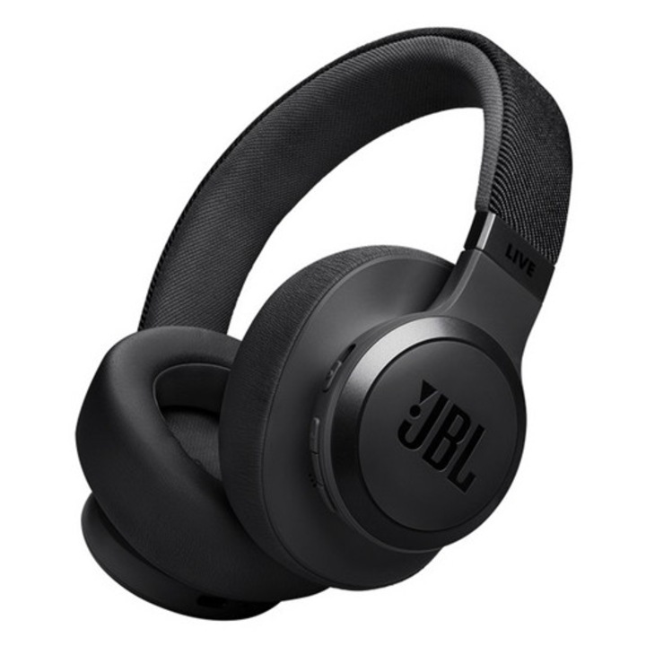 Jbl live 775nc bluetooth fejhallgató sztereo, v5.3, mikrofon, aktív zajszűrő, multipoint, összehajtható, fekete