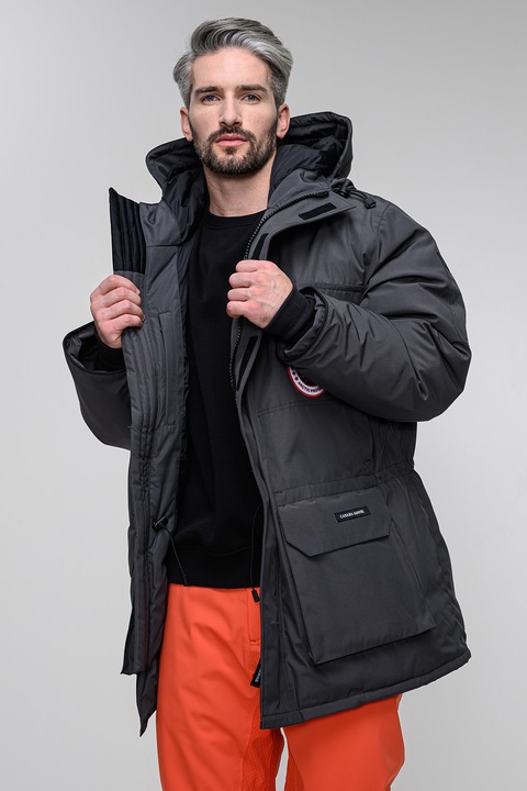 CANADA GOOSE, Geaca parka cu gluga si umplutura de puf Expedition, Gri inchis