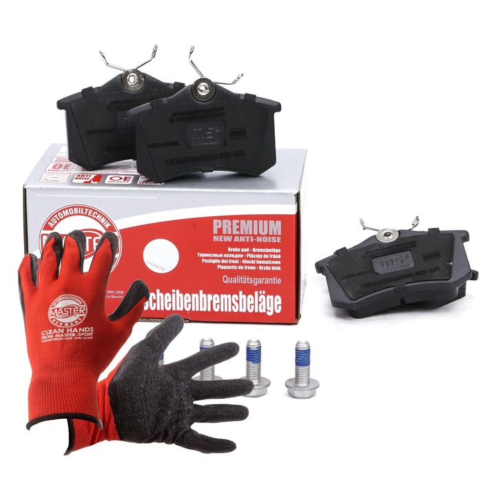 Fékbetét készlet Master-Sport, hátsó, 4 csavar, 88x52,8mm, kopásjelző érintkező nélkül
