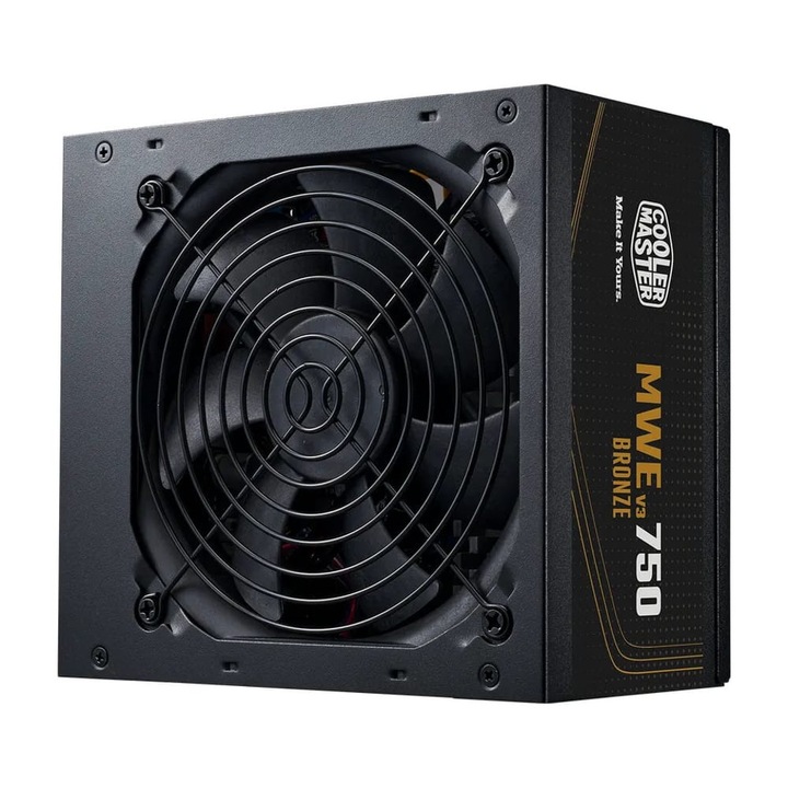 Surse PC Cooler Master MWE 750W, 80 Plus Bronze, 6xSATA, 2xPCIe, 3xMOLEX, 1xATX 24 pin, 2xEPS 12V, Negru