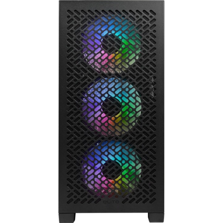 Carcasa Cooler Master Elite 302, microATX, sticla securizata, RGB, neagra, 390x203,5x430mm