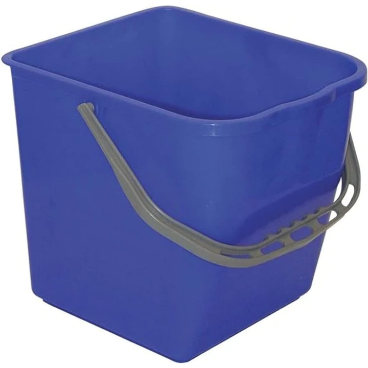 Wiadro pentru mop 25L cu mecanism de stoarcere, design patrat, albastru