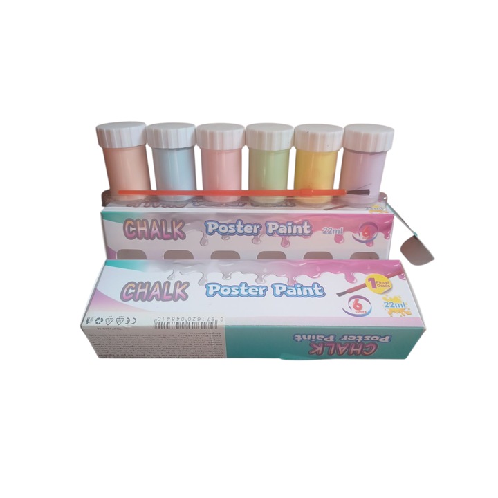 Комплект 6 Цвята Акварелни Гуаши, 22 мл, В Картонена Кутия, Vision XXI