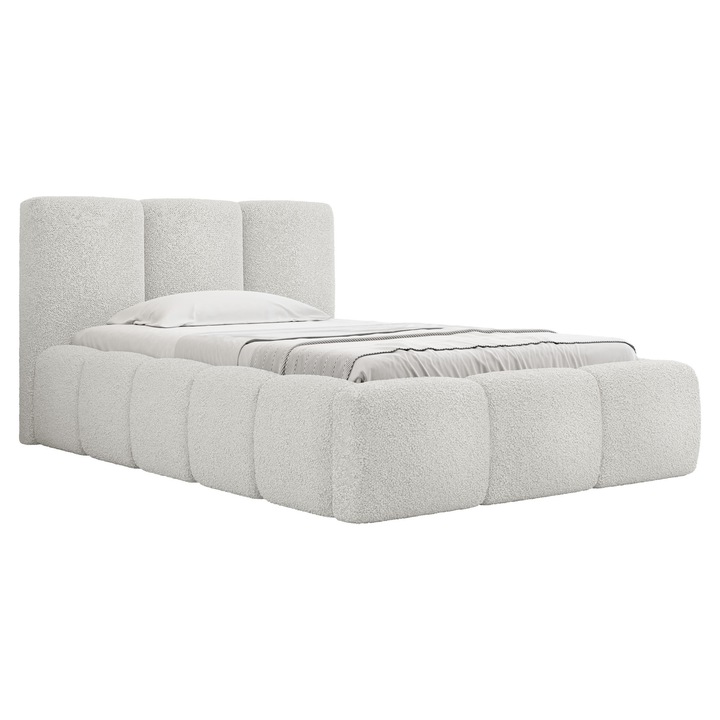 Pat tapitat Ubipra Boucle 90, MIRJAN 24, crem, 110x222x71 cm