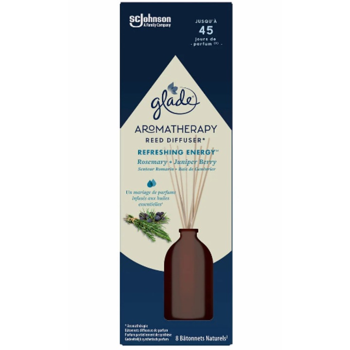 Glade pálcikás diffúzor, Aromatherapy Refreshing Energy, 80 ml, marokkói rozmaring, bolgár boróka