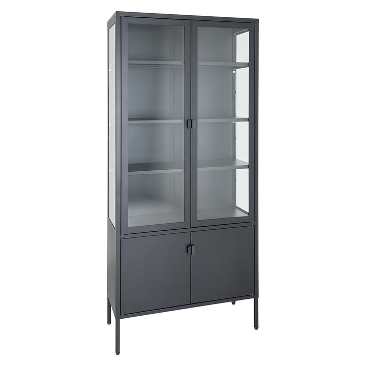 Vitrina neagra din metal 180 cm Brisbane House Nordic
