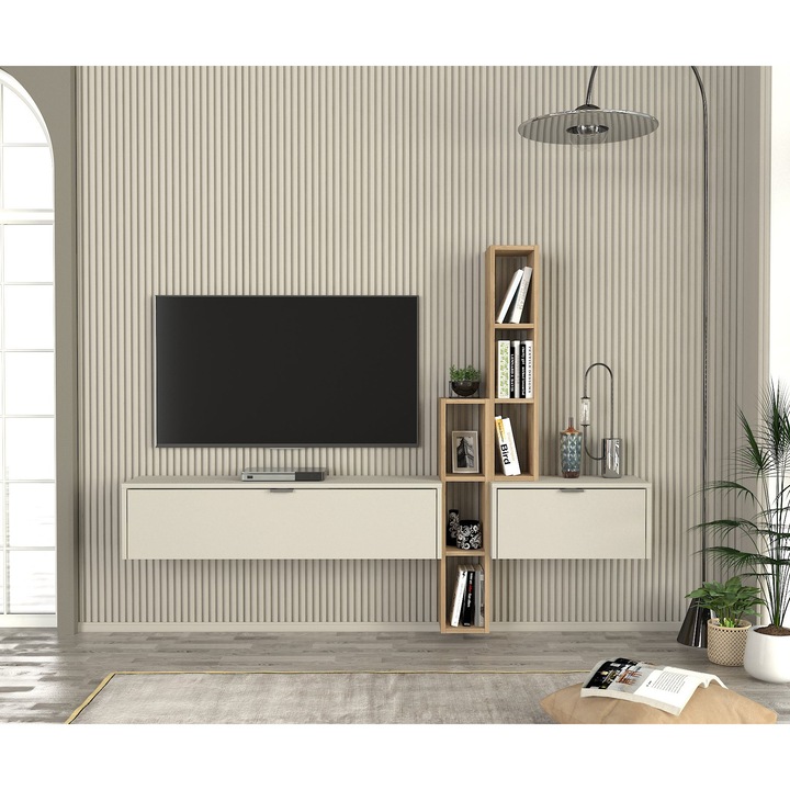 ТВ шкаф, Premium Look, UnicUtil, Кремав, 267 x 198.4 x 29.6 см