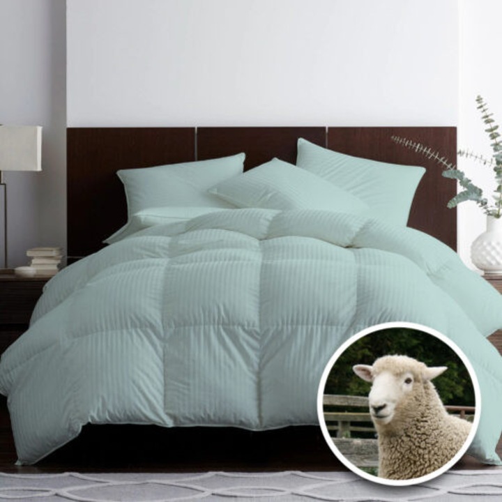 Pilota matlasată, Ralex Pucioasa, 100% lână damasc, 160x210cm, călduroasă, ușoară