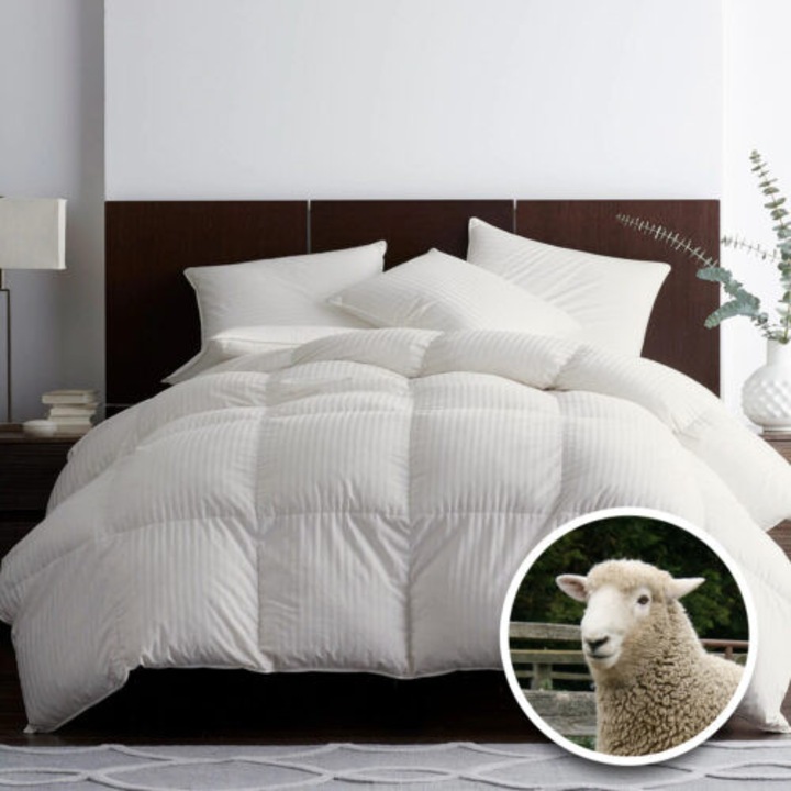 Pilotă matlasată Ralex Pucioasa, 100% lână damasc, 180x210cm, greutate 400g/m², invelis bumbac