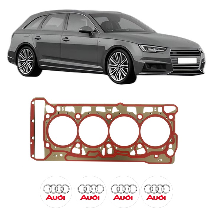 Garnitura chiuloasa AUDI A4 B9 Avant (8W5, 8WD) 2.0 TFSI Mild Hybrid din 2017-2019 KW 185 CP 252 CMC 1984, auto, Elring, 4x Stickere auto cu AUDI