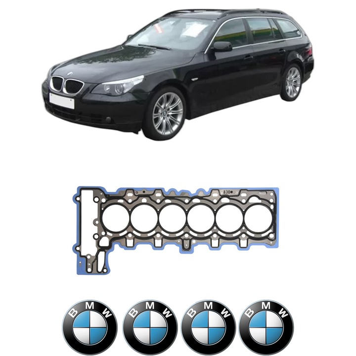 Garnitura chiuloasa BMW Seria 5 Touring (E61) 530 i xDrive din 2008-2010 KW 200 CP 272 CMC 2996, auto, Elring, 4x Stickere auto cu BMW