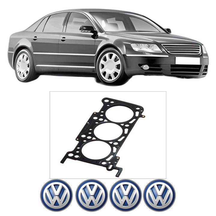 Garnitura chiuloasa Volkswagen PHAETON (3D1, 3D2, 3D3, 3D4, 3D6, 3D7, 3D8, 3D9) 3.0 V6 TDI 4motion din 2004-2007 KW 165 CP 224 CMC 2967, auto, Elring, 4x Stickere auto cu Volkswagen