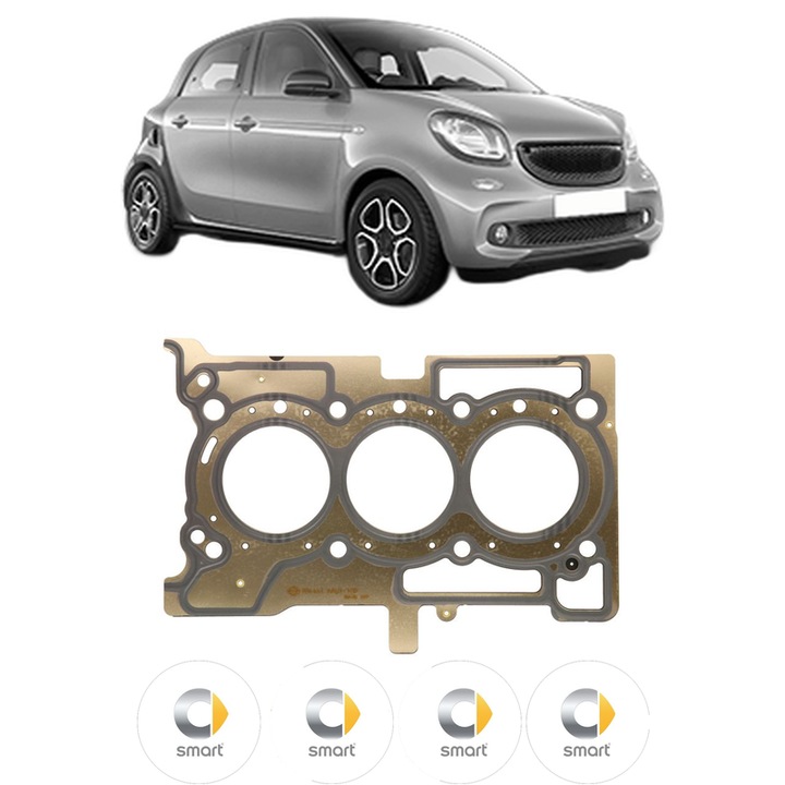 Garnitura chiuloasa SMART FORFOUR Hatchback (453) 1.0 (453.041) din 2014 KW 45 CP 60 CMC 999, auto, Elring, 4x Stickere auto cu SMART
